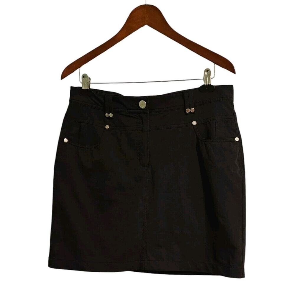 Green Lamb Golf Skort Size 10 Pockets Logo Zip Button Closure Mesh Lining